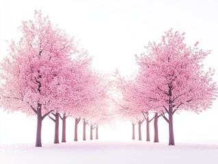 Fototapeta premium Serene spring landscape dreamy high fidelity photography of blooming cherry trees