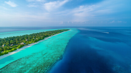 エメラルドブルーの海