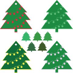 Christmas tree green tag design