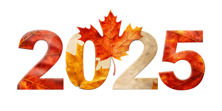 autumn 2025 text effect isolated on white background. Transparent PNG