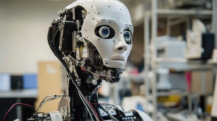 Fototapeta premium Exploring robotics in manufacturing a shift in factory settings and technology