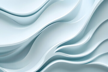 Fototapeta premium Abstract light blue and white wave pattern with gradient transitions and smooth curves