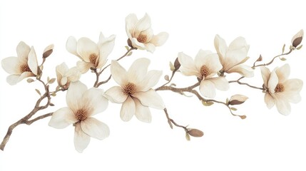 Obraz premium Pink Magnolia Flowers on a Spring Branch