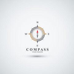 Naklejka premium Compass logo design vector template