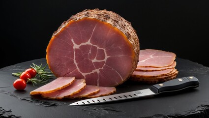 Elegant slicer and knife for spanish iberian ham