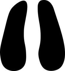 Sheep footstep print graphic line sketch. Vector graphic line illustration on white transparent backdrop