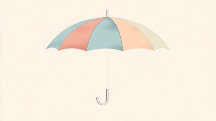 A clean vector illustration of a single umbrella, centered on a pastel cream background.