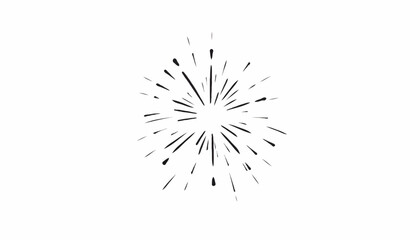 Fototapeta premium Icon of fireworks in bright colors on a white background, conveying a sense of celebration and happiness. Vector illustration