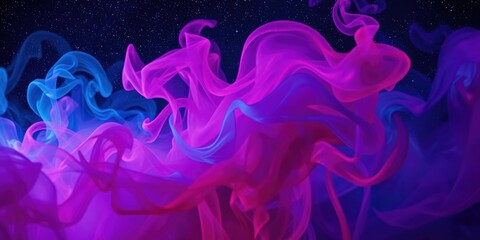 Fototapeta premium Abstract Swirling Nebula of Vibrant Purple and Blue Hues Against a Starry Backdrop