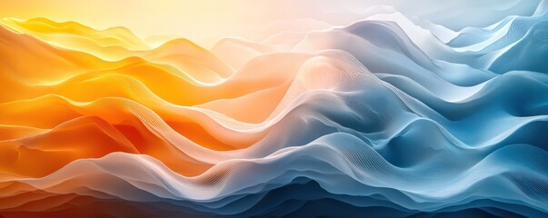 Obraz premium Abstract Landscape: A Symphony of Warm and Cool Hues
