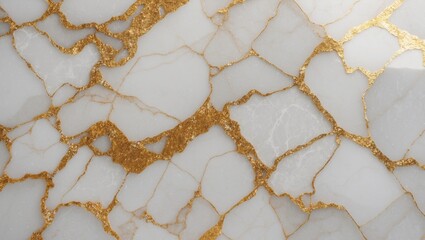 Elegant white marble with golden luxury accents