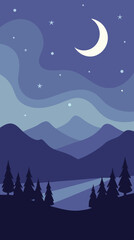 Fototapeta premium night nature illustration