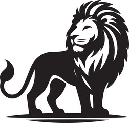 A lion  silhouette, icon,  white background