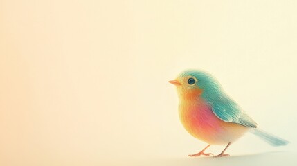 Pastel Dream Bird: A Softly Lit Avian Portrait in Delicate Hues