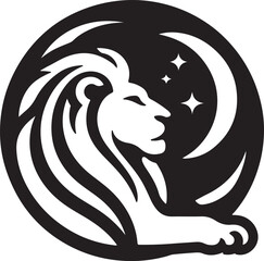 A lion  silhouette, icon,  white background
