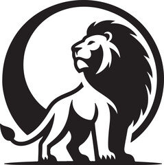 A lion  silhouette, icon,  white background