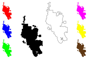 Joinville city (Federative Republic of Brazil, Santa Catarina state) map vector illustration, scribble sketch Joinville map