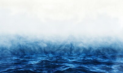 Fototapeta premium Ocean wave patterns flow gently with soft textures, transitioning from pale blue to deep indigo