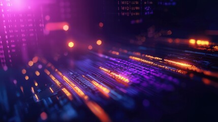 Dynamic data flow visualization in digital environments abstract digital art futuristic technology colorful patterns high-tech perspective