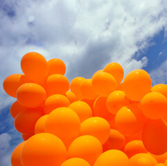 Pomarańczowe balony na tle błękitnego nieba © Blue Pixel