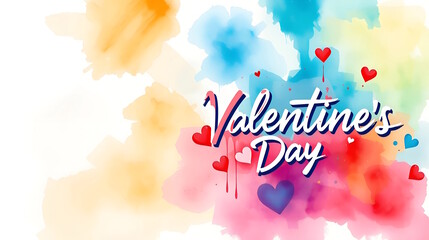 HAPPY VALENTINE'S DAY  graffiti style on white wall.  Copy space.