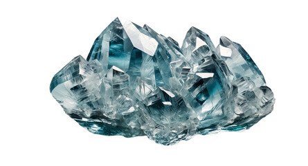 Fototapeta premium Blue Quartz Crystal Cluster on White Background 