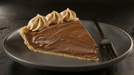 A Decadent Chocolate Pie Slice: A Visual Feast for the Senses