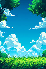 Fototapeta premium landscape with grass and sky