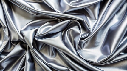 Fototapeta premium Silver Satin Drape Abstract Texture, Fabric Background, Luxurious Composition Keywords silk, textile