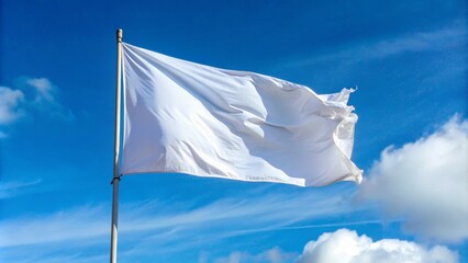 White Flag Against Blue Sky Composition, Image, Concept, Photography, Flag, Sky White flag, blue sky