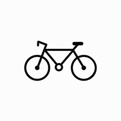 Obraz premium Bicycle icon in thin line style. Bike, car, cycle, gear, Vector illustration graphic design