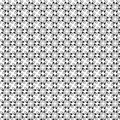 Seamless black and white floral minimal geometric pattern vector background. for wallpapers, pattern fills, surface textures, textile.	