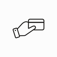 Credit Card in hand icon, Payment, debit, transaction, Pay symbol, logo illustration