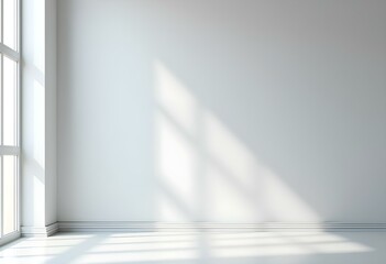 Obraz premium Vacant room with a neutral gray wall
