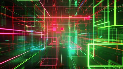 Abstract Neon Lines Wallpaper