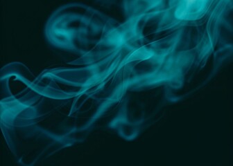 Obraz premium Abstract blue swirling smoke vapor against on dark background