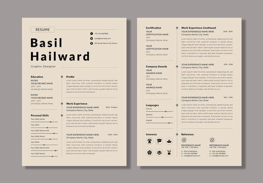 Clean And Professional Resume Layout