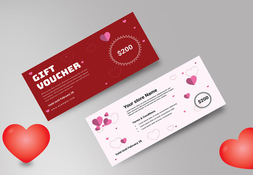 Gift Voucher Layouts For Valentines Day