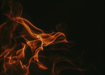 Abstract fiery orange and red flames on black background