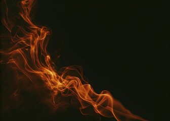 Abstract fiery orange and red flames on black background