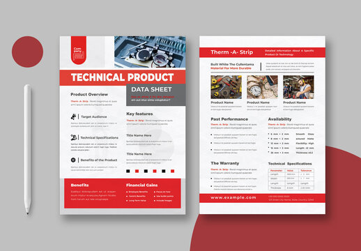 Technical Data And Product Sheet Layout