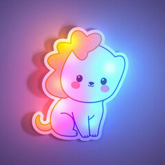 Fototapeta premium Adorable glowing lion cub night light. Perfect for nurseries and kids' rooms, adding a touch of magic and whimsy to bedtime.