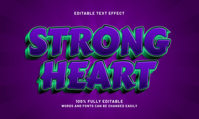 strong heart editable text effects with a power and strong theme