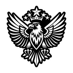 A glyph style icon of crowned eagle