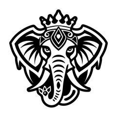 A glyph icon of an elephant