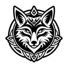 Fox head icon in glyph style
