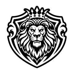A solid style icon of guardian lion