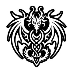 A glyph icon of mythical dragon