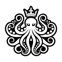 Octopus symbol icon in glyph style