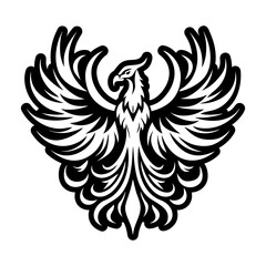 A filled style icon of phoenix symbol